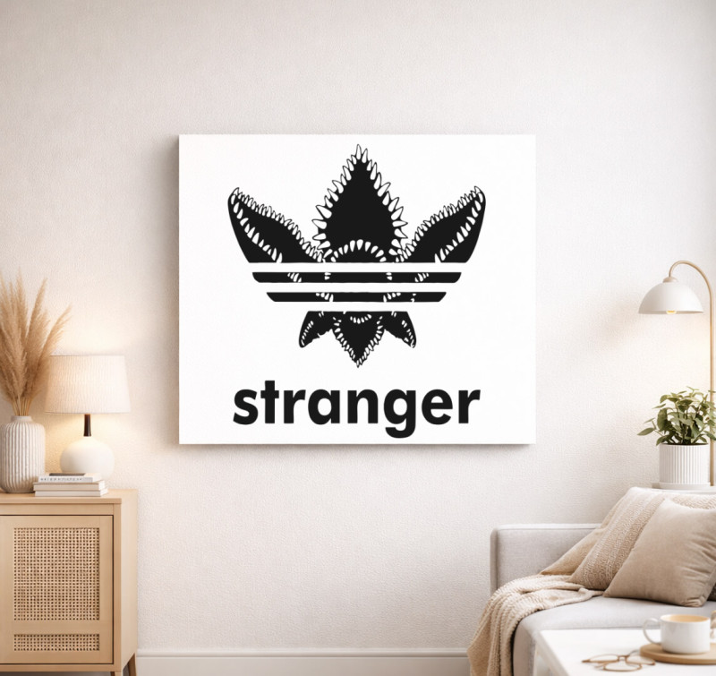 Stranger Things demogorgon adidas  vászonkép — Fehér