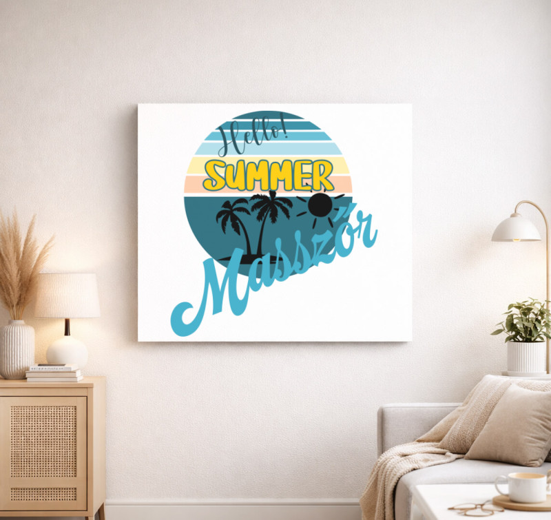 Hello Summer masszőr vászonkép — Fehér