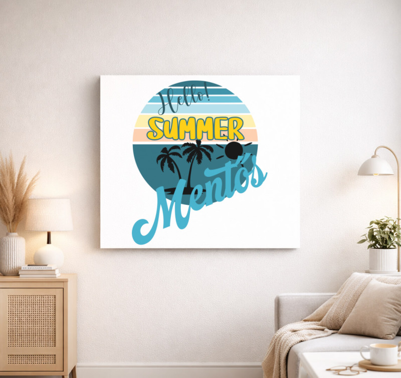 Hello Summer mentős vászonkép — Fehér