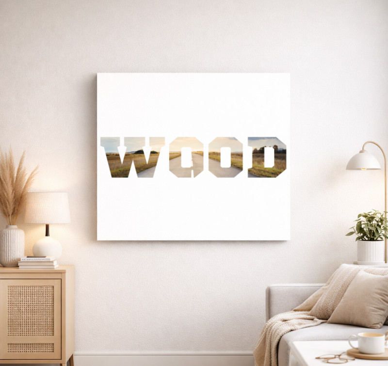Wood feiratos vászonkép — Fehér