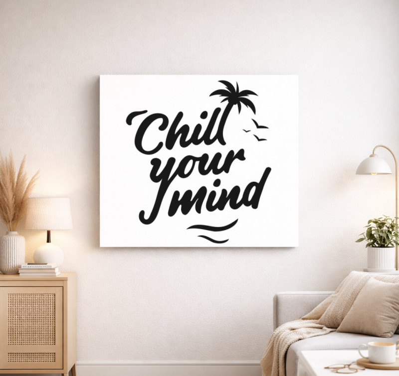Chill your mind vászonkép — Fehér