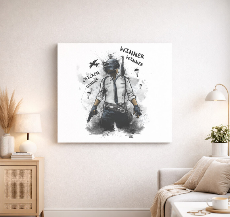 PUBG art vászonkép — Fehér