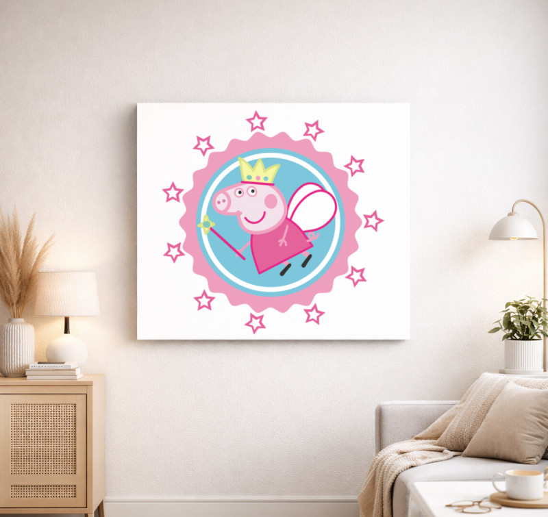Peppa malac a tündér vászonkép — Fehér