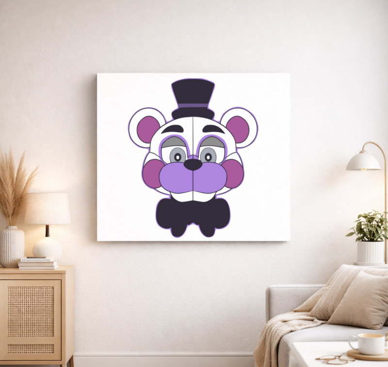 FNAF Helpy vászonkép — Fehér