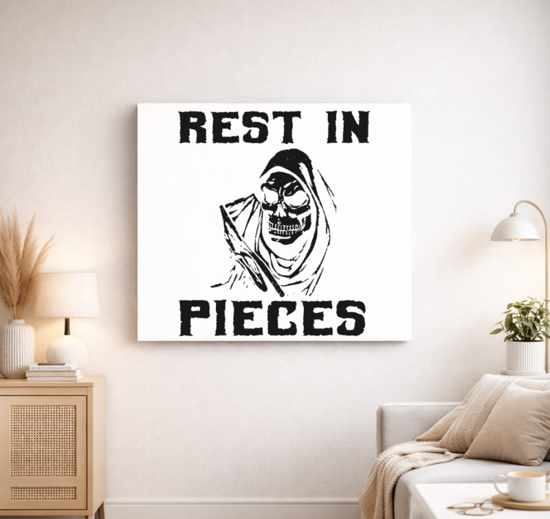 Rest in Pieces vászonkép — Fehér