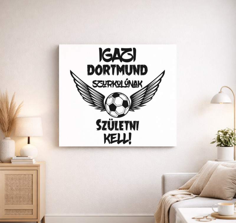 Dortmund szurkoló vászonkép — Fehér