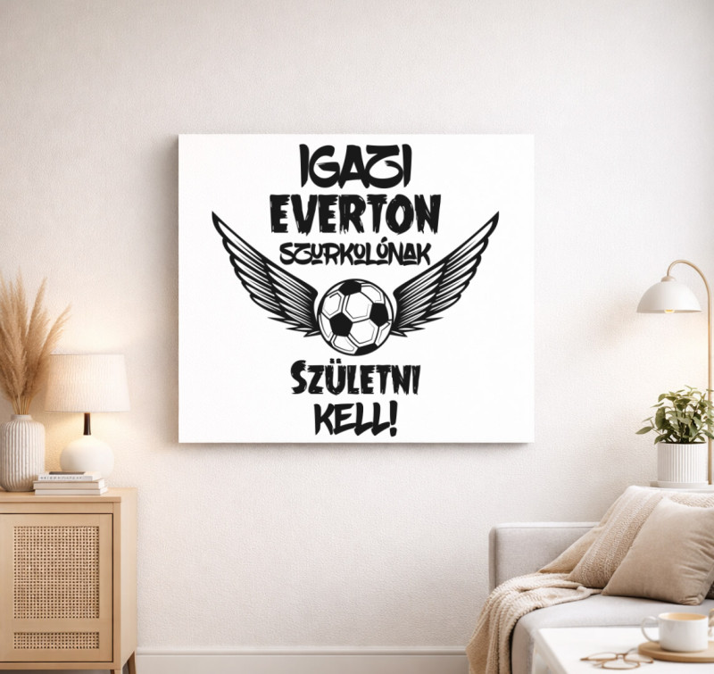 Everton szurkoló vászonkép — Fehér