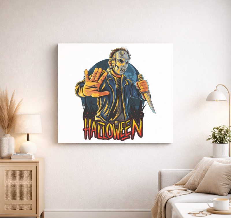 Halloweenes Jason vászonkép — Fehér