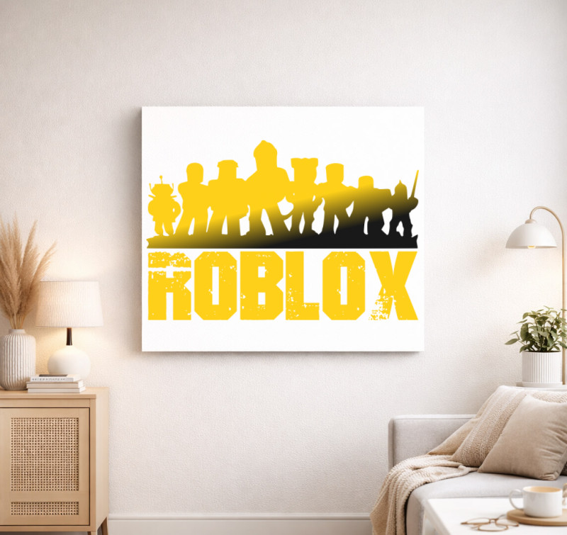 Roblox feliratos vászonkép — Fehér