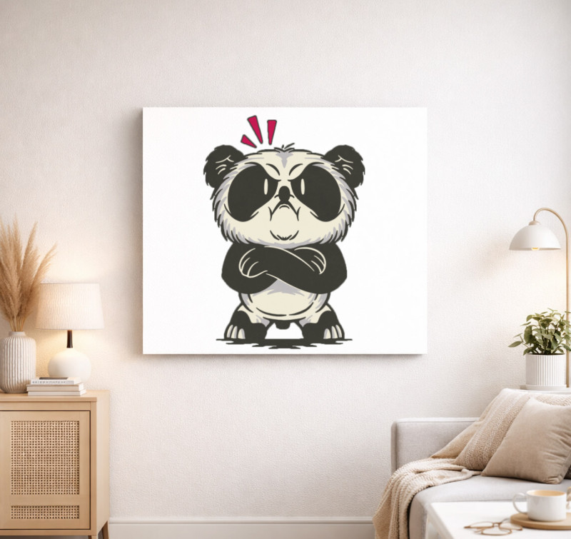 Morcos panda vászonkép — Fehér