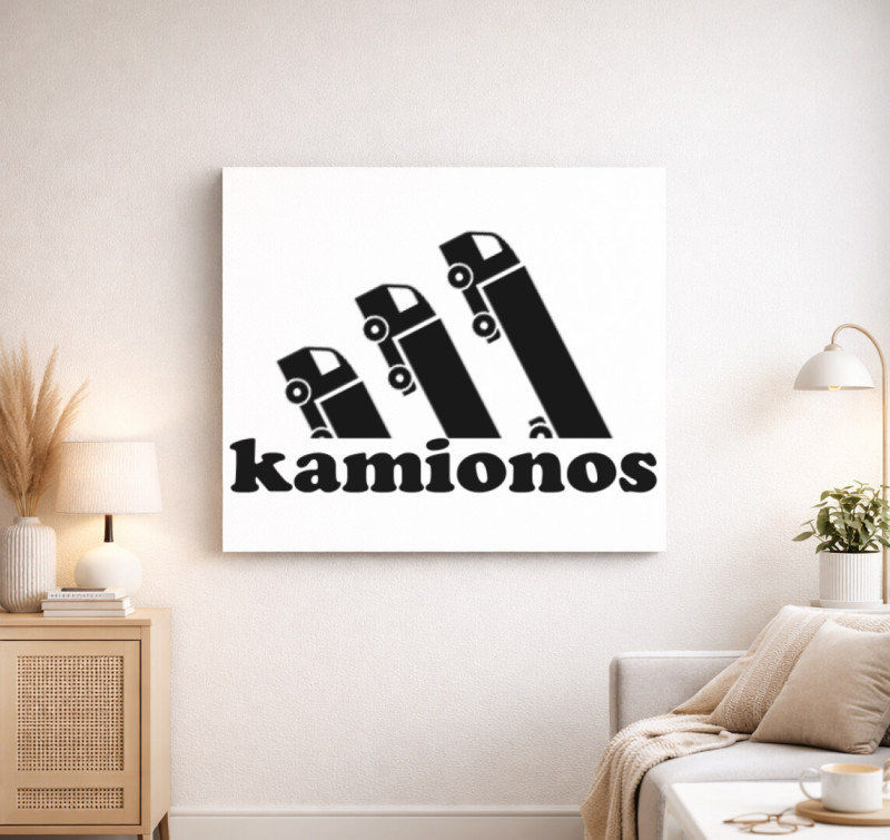 Kamionos vászonkép — Fehér