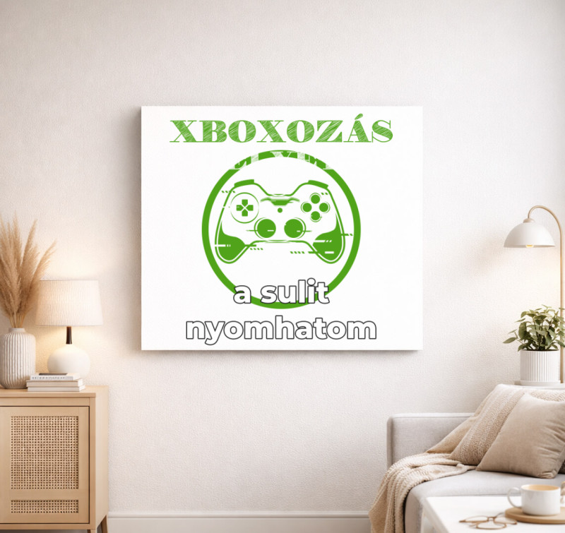 Xboxozás helyett a sulit nyomhatom vászonkép — Fehér