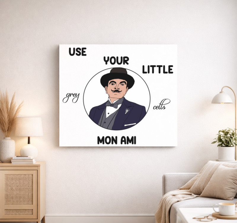 Poirot vászonkép — Fehér