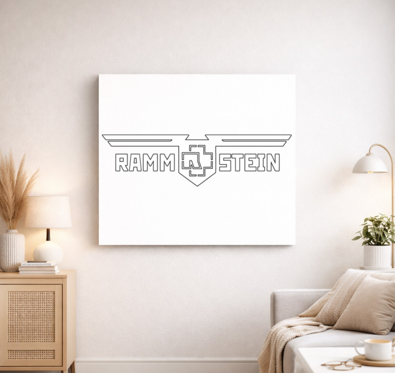 Rammstein logo vászonkép — Fehér