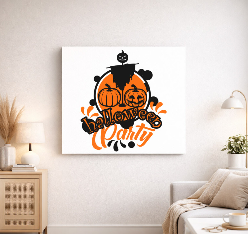 Halloween mintás vászonkép — Fehér