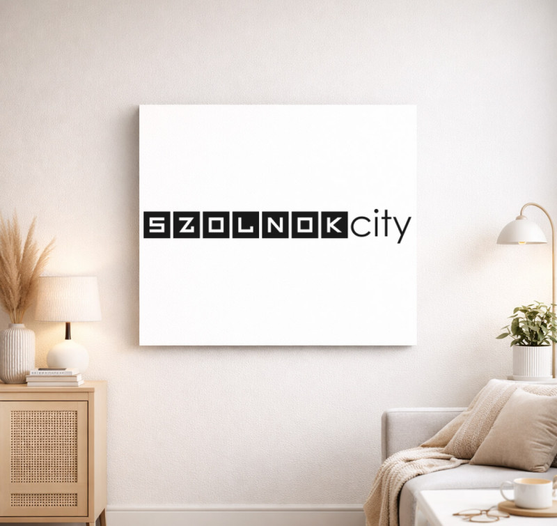 Szolnok city vászonkép — Fehér