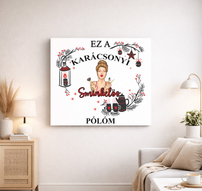 Ez a karácsonyi sminkelős vászonképm vászonkép — Fehér