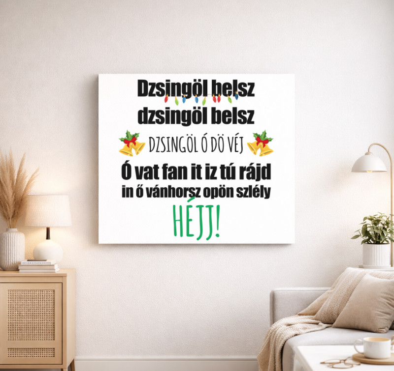 Dzsingöl belsz vászonkép — Fehér