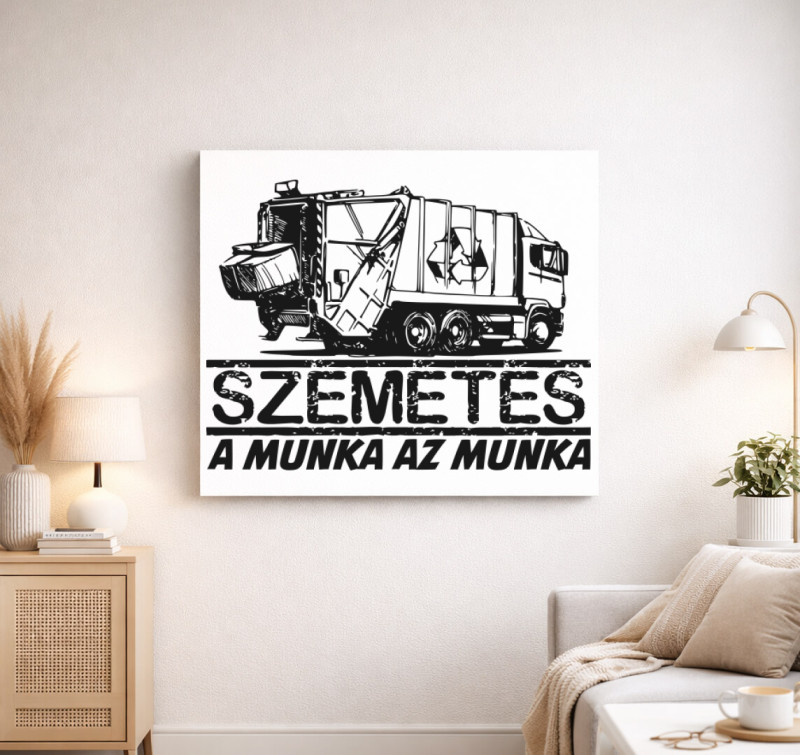 Szemetes vászonkép — Fehér