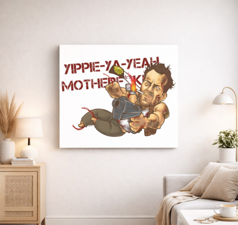 Drágán add az életed -Die Hard- Yippie-ki-yay vászonkép — Fehér