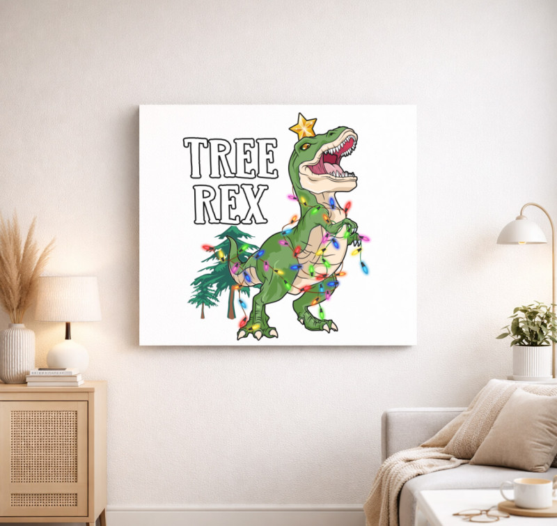 Tree Rex karácsonyi vászonkép — Fehér