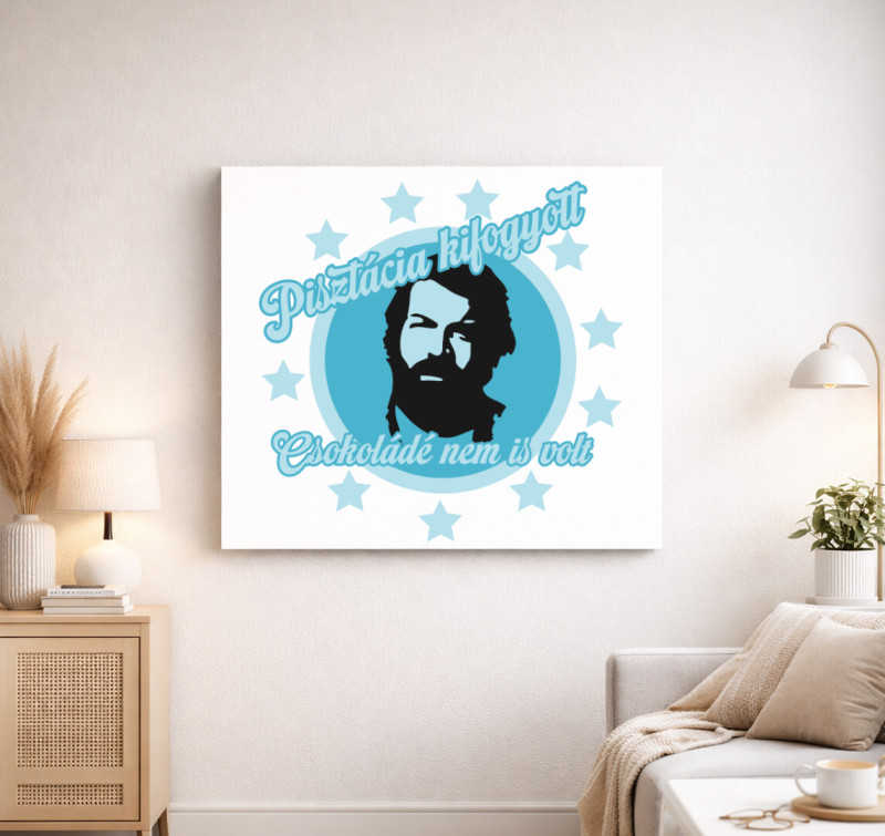 Bud Spencer pisztáciás vászonkép — Fehér