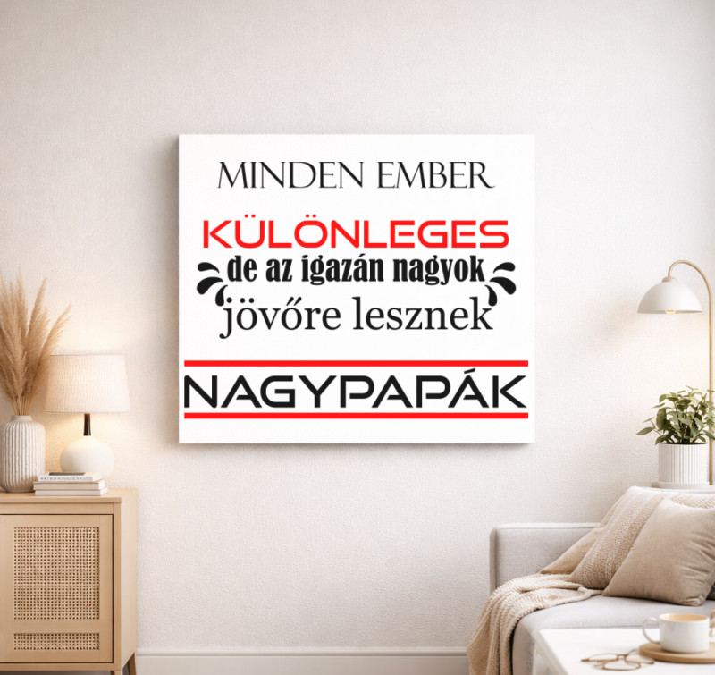 Különleges Nagypapák vászonkép — Fehér