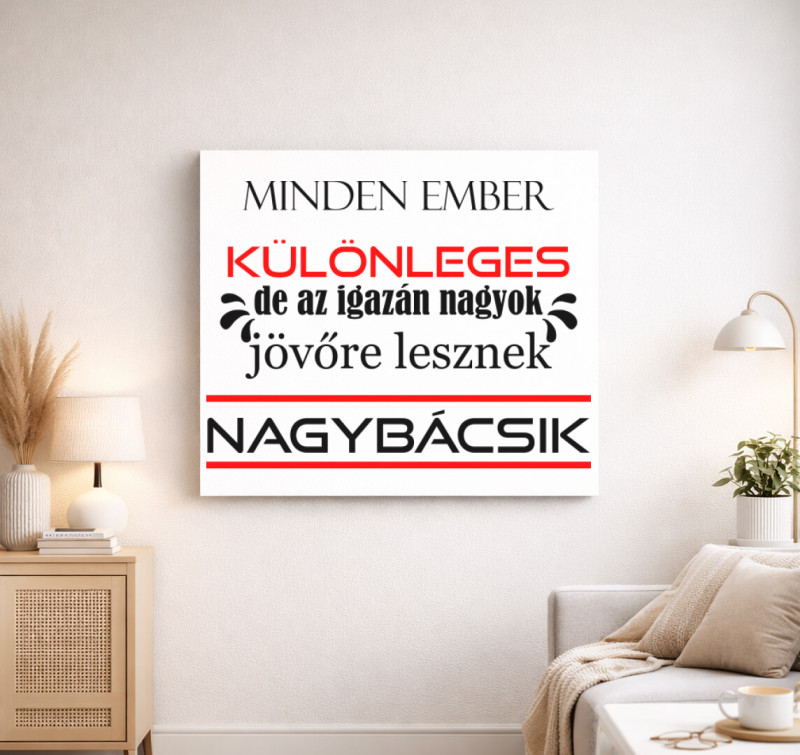 Különleges nagybácsi vászonkép — Fehér