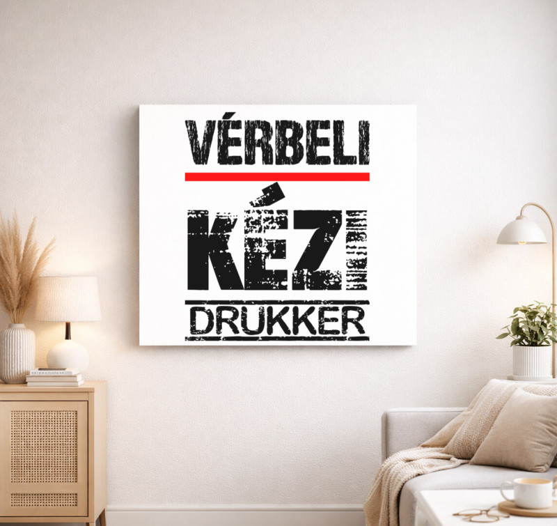 Vérbeli kézi drukker vászonkép — Fehér