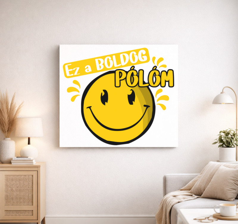 Boldog vászonkép — Fehér