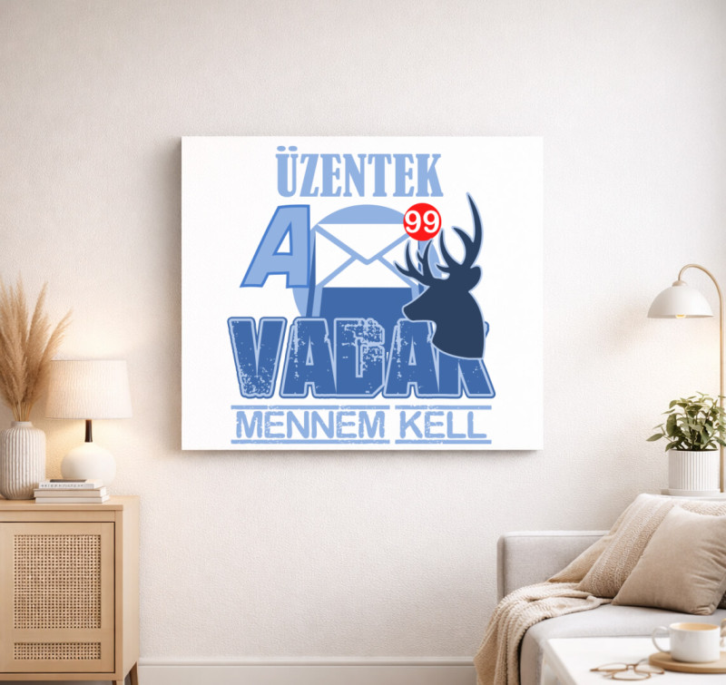 Üzentek a vadak vászonkép — Fehér