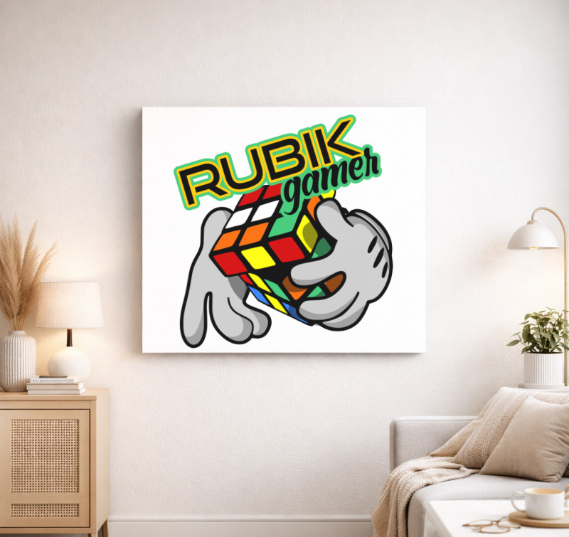 Comic rubik vászonkép — Fehér