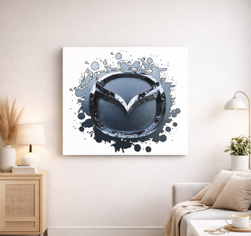 Mazda mintájú vászonkép — Fehér