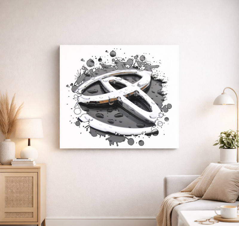 Toyota mintájú vászonkép — Fehér