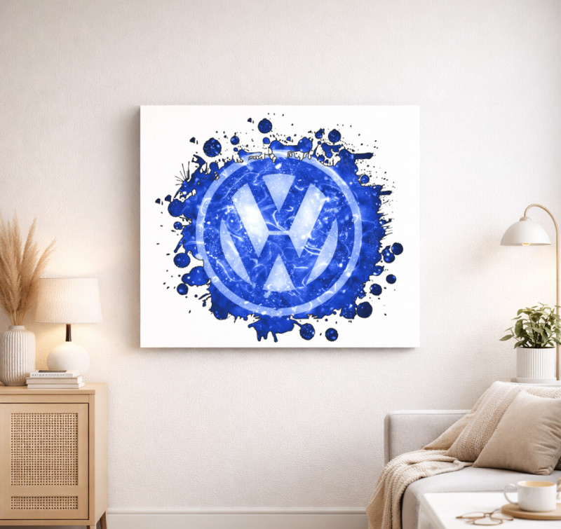 Volkswagen mintájú vászonkép — Fehér