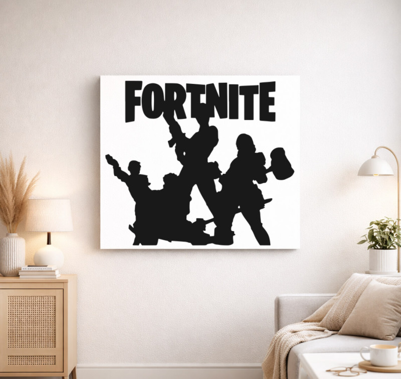 Fortnite 3 mintájú vászonkép — Fehér