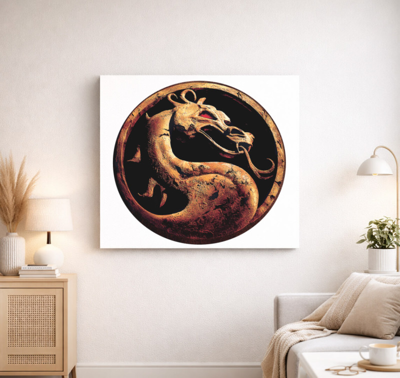 Mortal kombat 1995 mintájú vászonkép — Fehér