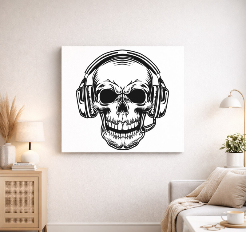 Skull koponya 3 vászonkép — Fehér