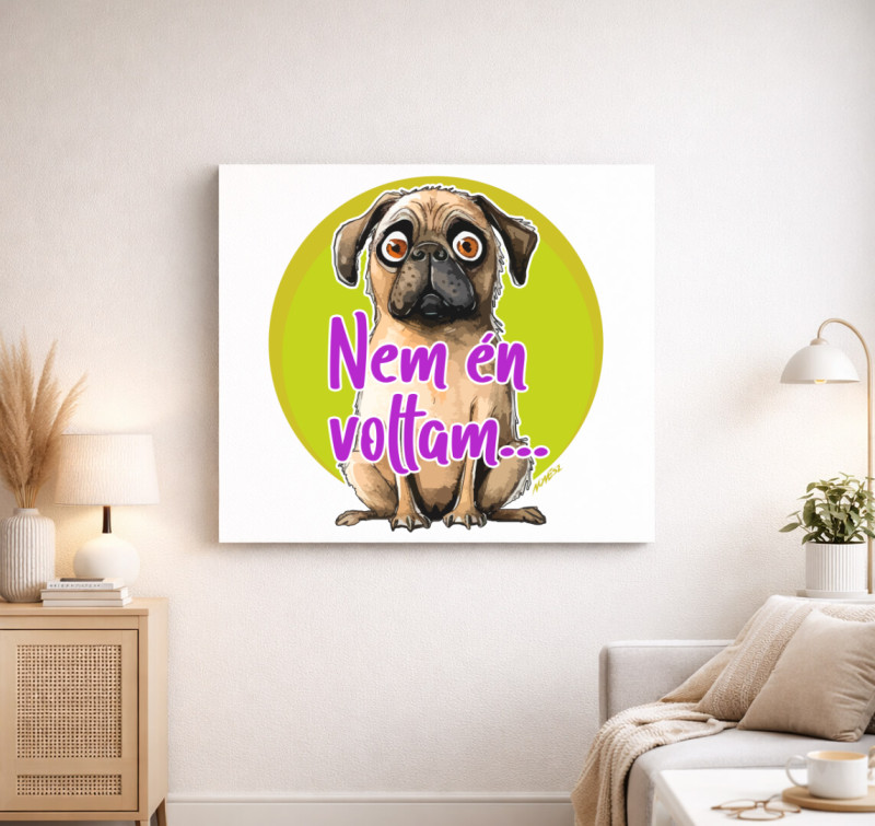 Mopsz kutya vászonkép — Fehér