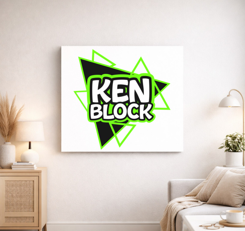 Ken Block feliratú vászonkép — Fehér