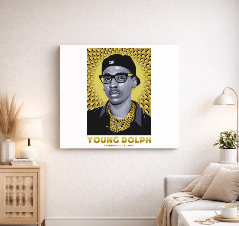 Young Dolph vászonkép — Fehér