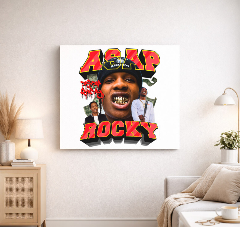 ASAP Rocky aranyfog vászonkép — Fehér