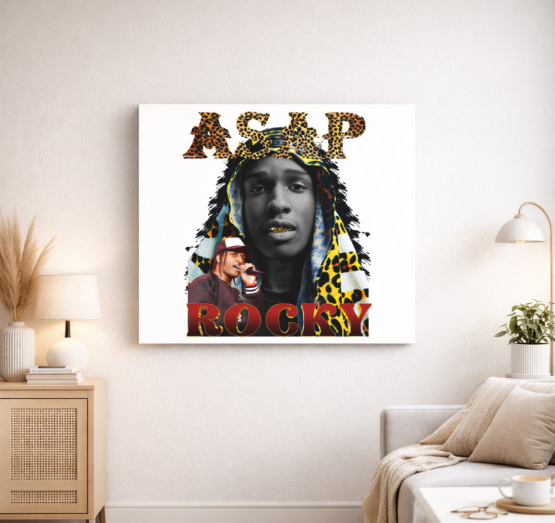ASAP Rocky gepárd vászonkép — Fehér