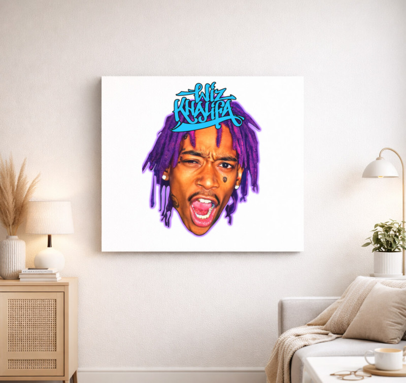 Wiz Khalifa arckép vászonkép — Fehér