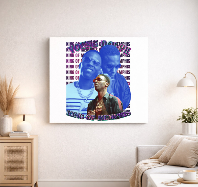 Young Dolph King vászonkép — Fehér