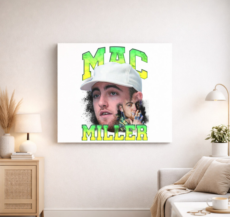 Mac Miller Amerikai Rapper vászonkép — Fehér