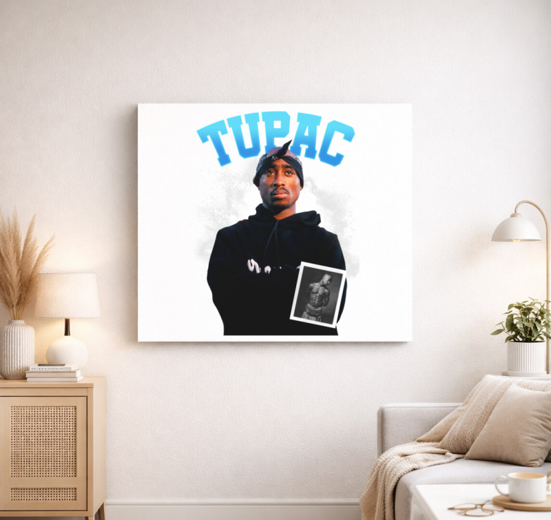 Tupac fénykép vászonkép — Fehér