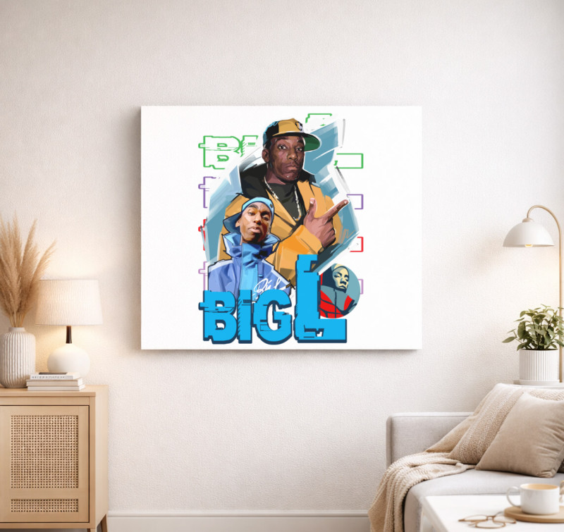 Big L art montázs vászonkép — Fehér