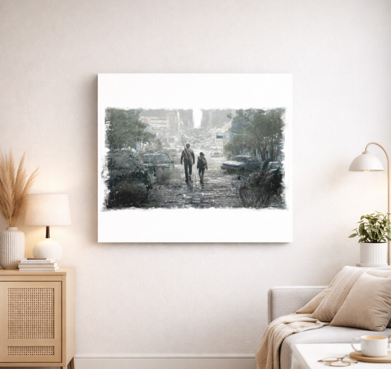 The Last of Us táj vászonkép — Fehér