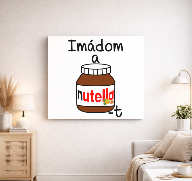 Imádom a Nutellát vászonkép — Fehér